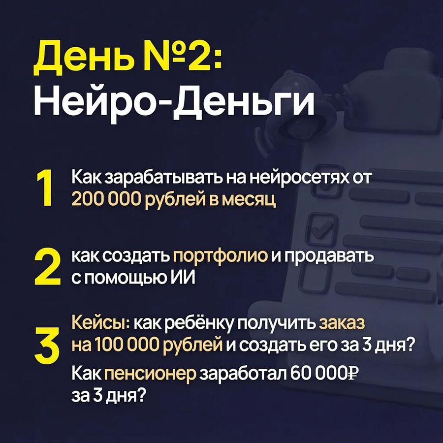 День 2: Нейро-Деньги